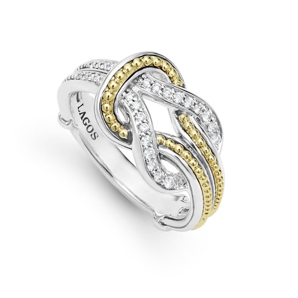 LAGOS Jewelry - LAGOS NEWPORT Two-Tone Knot Diamond Ring